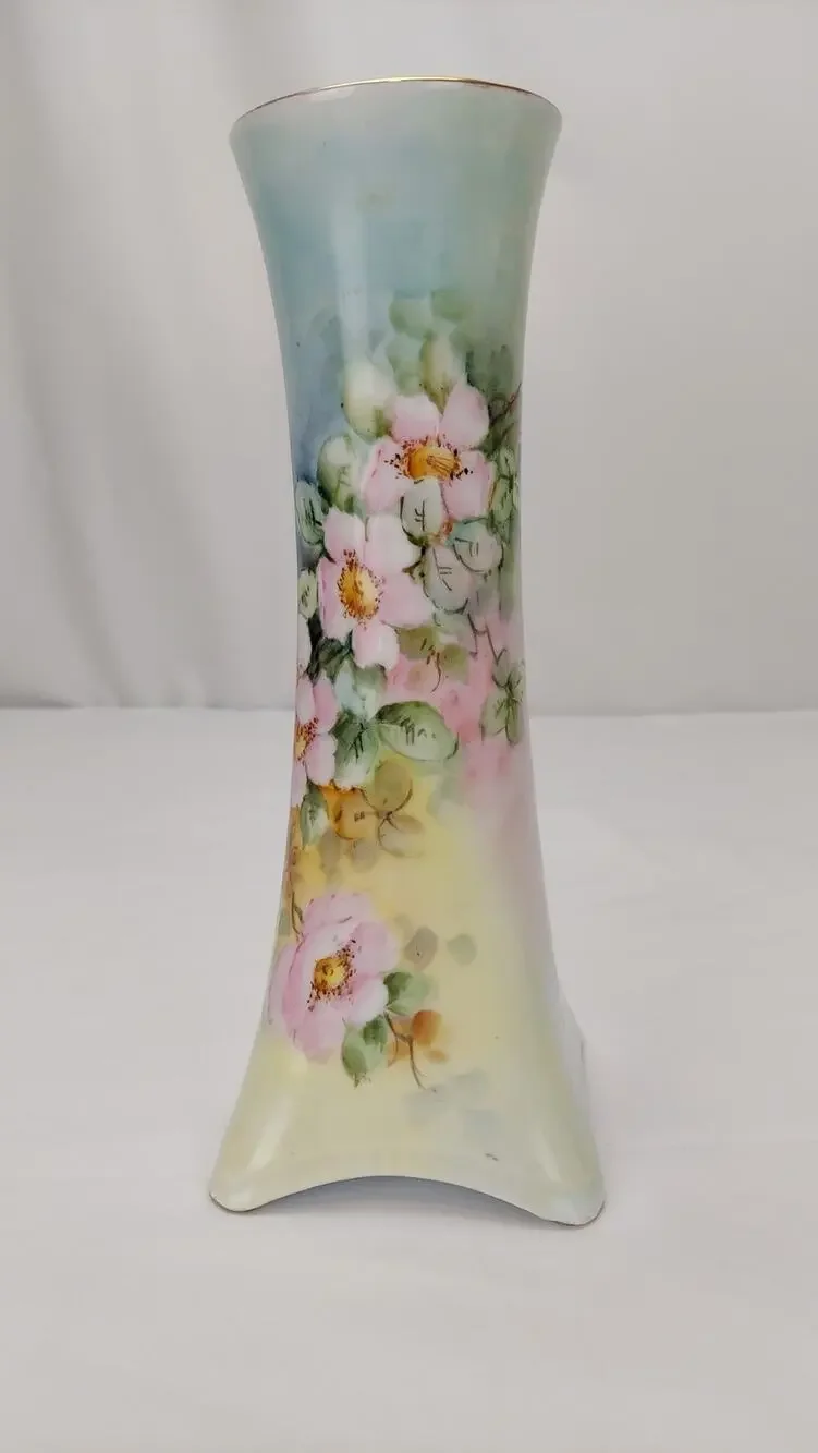 Antique Art Deco Floral Porcelain Bud Vase H&C Heinrich Selb Bavaria Germany